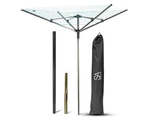 SA Products Rotary Washing Line | 45m Rotating Heavy Duty Clothes Airer Outdoor | Garden 4 Arm Rotary Washing Line | Washing Line Rotary with Ground Spike & Cover