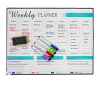 SA Products Weekly Planner Magnetic Whiteboard with 4 Pens & 1 Rubber | Magnetic Wall Planner | Fridge Calendar Whiteboard Aesthetic Stuff for Daily Planner, Meal Planner, and Business Plans