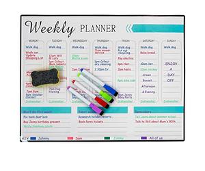 SA Products Weekly Planner Magnetic Whiteboard with 4 Pens & 1 Rubber | Magnetic Wall Planner | Fridge Calendar Whiteboard Aesthetic Stuff for Daily Planner, Meal Planner, and Business Plans