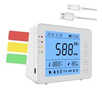 SA1300P 3-in-1 NDIR CO2 Monitor Data Logger - Indoor CO2/Temp/Humidity Detector with LCD Display, Audible Visual Alarm, 10+Hr Battery & Data Recording - Accurate CO2 Meter - Measure Indoor Air Quality