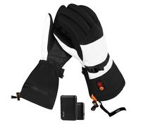 saaf Heated Gloves - Premium - 3 Positions - Electric Gloves - Water and Wind Resistant - Heated Glove Rechargeable - White - from (S)