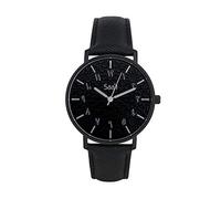 Saa'i Arabic Numeral Watch - Designer Timepiece - Unisex Eid Gift Islamic Geometric Zelige Saat Unisex Mens Womens Saai Leather Mesh- 2 Year Warranty (Noir/Black Leather)