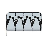 SAAKE Cheerleader Print Women Leather Hand Wallet 7.9 X 3.9in Trendy Wallet Capacity Casual Travel Use, Black, One Size