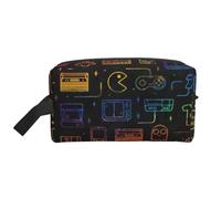 SAAKE Game Video Gaming Pattern Print Travel Cosmetic Large Capacity Zippered Storage Bag For Toiletries Daily Essentials, White, One Size