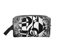 SAAKE Musical Theme Music Clefs Print Travel Cosmetic Large Capacity Zippered Storage Bag For Toiletries Daily Essentials, White, One Size