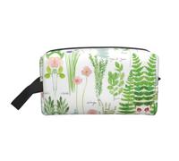 SAAKE Springtime Herb Garden Print Travel Cosmetic Large Capacity Zippered Storage Bag For Toiletries Daily Essentials, White, One Size