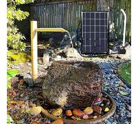 SAAKO Solar Bamboo Water Fountain, 6W Panel, 2M Tube, Indoor/Outdoor Fountain for Patio, Pond Kit, Garden Feature