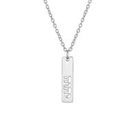 Saalort Personalized Hebrew Bar Necklace Cut Out Letters Jehovah Yahweh YHWH Necklaces Custom Name Jewish Jewelry, Zinc, Amethyst