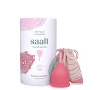 Saalt Menstrual Cup - Premium Design - Most Comfortable Period Cup - #1 Active Cup - Wear for 12 Hours - Soft, Flexible, Reusable Medical-Grade Silicone (Small, Himalayan Pink)