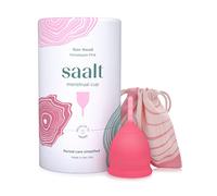 Saalt Menstrual Cup - Premium Design - Most Comfortable Period Cup - #1 Active Cup - Wear for 12 Hours - Soft, Flexible, Reusable Medical-Grade Silicone (Small, Himalayan Pink)