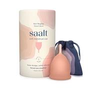 Saalt Soft Menstrual Cup - Super Soft and Flexible - Best Sensitive Cup - Wear for 12 Hours - Made in USA (Desert Blush, Regular)