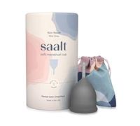 Saalt Soft Menstrual Cup - Super Soft and Flexible - Best Sensitive Cup - Wear for 12 Hours - Made in USA (Grey, Small)