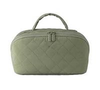 Saanerueen Petition Makeup Bag, Petition Makeup Bag for Woman, Wide Open Lay-Flat Water-Resistant Cosmetic Case, Green
