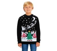 SAANS247 Boys Girls Kids Children Unisex Christmas Xmas Knitted Novelty, Retro, Elf, Football Jumper Sweater