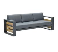 saar 3 seater sofa in mystic grey with carbon black frame