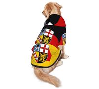 Saarland Flags Dog Hoodie - Dog Hoodie for Medium & Large Dogs - Stylish Pet Sweatshirt with Pocket & Leash Hole