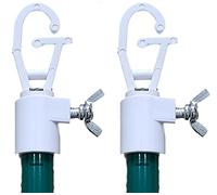 SaatSaa 2 x 2.4M Galvanised Washing Line Prop Outdoor Extendable Washing Line Pole Cloths prop Laundry Support pole Extending pole Telescopic Support strong Galvanised Metal Washing line support Green