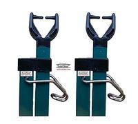 SaatSaa 2 x 2.7m Extra Heavy Duty Square Washing Line Prop Pole Outdoor Galvanised Extendable Cloths Prop Pole Laundry Support Pole Extending pole Telescopic Support strong Washing line support Green