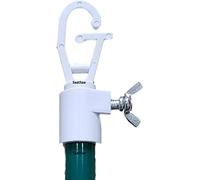 SaatSaa Galvanised Metal Extendable Washing Line Outdoor Telescopic Clothes Prop Pole 1.15m-2.2m Green, White