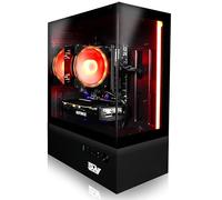 SAAV X8 2025 Gaming PC Tower Computer, AMD Ryzen 5 5500 4.2GHz, GeForce RTX 3050 6GB GDDR6, 16GB DDR4, 512GB NVMe SSD, WiFi 6, Bluetooth, Windows 11, RGB Prebuilt Desktop Bundle Black
