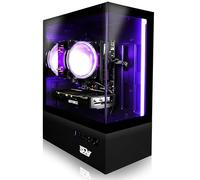 SAAV X8 2025 Gaming PC Tower Computer, AMD Ryzen 5 5500 4.2GHz, GeForce RTX 3050 6GB GDDR6, 32GB DDR4, 1TB NVMe SSD, WiFi 6, Bluetooth, Windows 11, RGB Prebuilt Desktop Bundle Black