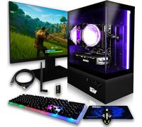 SAAV X9 Gaming PC Bundle with 22 inch Monitor - Prebuilt Gaming PC, Intel Pentium Gold G5400 3.70GHz, AMD Radeon RX 560 4GB GDDR5, 16GB DDR4, 512GB NVMe SSD, Wi-Fi 6, Windows 11 Home | PC Gaming