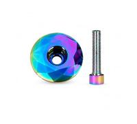 Saaygdfg 31.8-28.6mm CNC Diamond Cut Anodized Headset Top Cap for MTB Road Bike(Blcak)