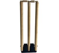 SAB MCR Full Size Wooden Spring Return Wickets (Metal Base) with FREE BAILS