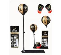 Sab MCR Viper Kids Boxing Set with Punch Bag & Gloves - Freestanding Junior Punching Bag with Stand, Adjustable Height 70-106cm Speed Ball Training Toy for Children Boys & Girls Age 3-10 (Gold/Black)