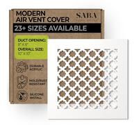 Saba Air Vent Cover Grille - Acrylic Plexiglass 8 x 8 Duct Opening (10" x 10" Overall) White Finish Return Register Covers for Walls and Ceilings NOT for Floor USE, Venetian
