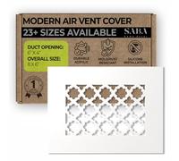 SABA Home Decor Air Vent Cover Grille - Acrylic Plexiglass 4 x 6 Duct Opening, 6 x 8 Overall White Finish Decorative Covers for Walls & Ceilings NOT for Floor USE, Venetian
