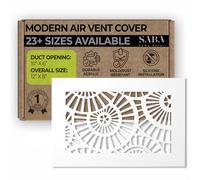 SABA Home Decor Air Vent Cover Grille - Acrylic Plexiglass 6 x 10 Duct Opening (8 x 12 Overall) White Finish Decorative Register Covers for Walls and Ceilings, Waterwheel
