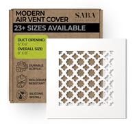 SABA Home Decor Air Vent Cover Grille - Acrylic Plexiglass 6 x 6 Duct Opening, 8 x 8 Overall White Finish Decorative Covers for Walls & Ceilings NOT for Floor USE, Venetian