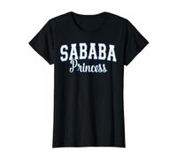 Sababa Princess Hebrew Slang Cool Varsity White Blue Letters T-Shirt