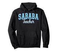 Sababa Teacher Hebrew Slang Cool Arched Varisty Blue Letters Pullover Hoodie
