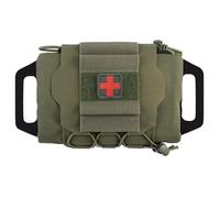 SABADO Rapid/Quick Deploy First Aid Kit Pack Tactical IFAK Pouch Two-Piece System Med Roll Carrier Hypalon Handle Outdoor Sport Hunting Bag (Ranger Green)