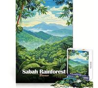 Sabah Rainforest Borneo 1000 Piece Jigsaw Puzzle for Teenagers Strengthen Recall Peaceful Fun Quality Edge (50x75cm)