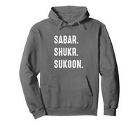Sabar Shukr Sukoon - Islam Muslim Arabic Islamic Ramadan Pullover Hoodie, Adult Unisex, Asphalt Grey, X-Large