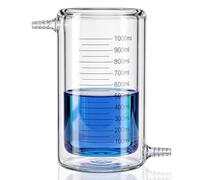 Sabary 1000mL Lab Jacketed Glass Beaker, Double Layer 1L Laboratory Vessel, 1000ml Jacket Cup Borosilicate Glass for Heating, Cooling, Mixing, and General Glassware Lab Applications