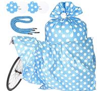 Sabary 2 Pcs 70 x 40 Inch Bike Gift Bag Giant Jumbo Birthday Gift Bag for Huge Gifts Extra Large Plastic Gifts Bags for Christmas Bicycle Baby Shower Wrapping Supplies(Dot,Blue White)