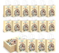 Sabary 24 Pcs All Saints Day Paper Bags with Handles Religious Christian Catholic Gift Bags Bulk for Teachers Party Favors Halloween Baptism Sunday School Church Events