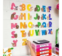 Sabary 26 Pieces Back to Shool ASL Alphabet Poster for Classroom, ABC Sign Language Flash Cards Wall Decorations for Pre-School Kindergarten Elementary Classroom Nursery Homeschool