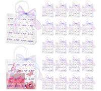 Sabary 30 Pcs Kpop Theme Party Clear PVC Gift Bags with Handles K-pop Idol Style Goodie Bags with Purple Ribbon Bow for Kpop Fans Popular Singer Music Party Birthday Supplies