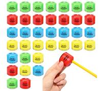 Sabary 36 Pcs Pencil Sharpener, Dual Hole Manual Handheld Pencil Sharpener with Lid, 1.38 x 1.38 x 1.18 Inch Colored Plastic Sharpeners, for Office, Home, Art Room, Back to School Supplies