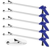 Sabary 5 Pack Suction Cup Reacher Grabber Heavy Trash Picker Grabber Tool, Long Handy Aids Nonslip Claw Reach Tool for Elderly Pick up Stick Arm Extension Litter Picker(Blue)