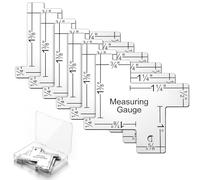Sabary 6 Pcs 2 Inch Mini Sewing Gauge Aluminium Measuring Gauge Quilting Template Ruler Precision Sewing Tool for Quilting, DIY Crafting, Embroidery
