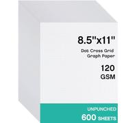 Sabary 600 Sheets Dot Cross Grid Graph Paper Loose Leaf, 8.5 x 11 Inches Letter Size Unpunched Dotted Grid Filler Paper Refills for Journaling, Drafting, Engineering Math, White (Novel Styles)