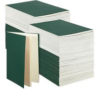 Sabary 72 Pack Kraft Paper Notebook Journals 5.5 Inch x 8.3 Inch A5 Notebook in Bulk Softcover Ruled for Writing Sketch Travel Journal with 60 Pages 30 Sheets(Dark Green,Line)