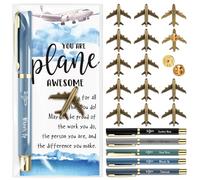 Sabary Flight Attendant Gifts Bulk Airplane Pin with Flight Crew Pens and Thank You Cards for Airplane Party Favors, 1.34 x 1.38 inches/ 3.4 x 3.5 cm, 100% alloy, no gemstone