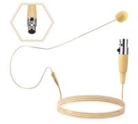 Sabary in Ear Back Electric Microphone Mini XLR Mic Over the Ear Microphones Headset Microphone 4 Pin Mini XLR Cable Wire and Windscreens Compatible with Shure, Beige Color